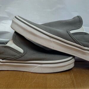 Vans Size 6 Gray Slip-On Canvas Shoes